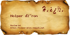 Holper Áron névjegykártya